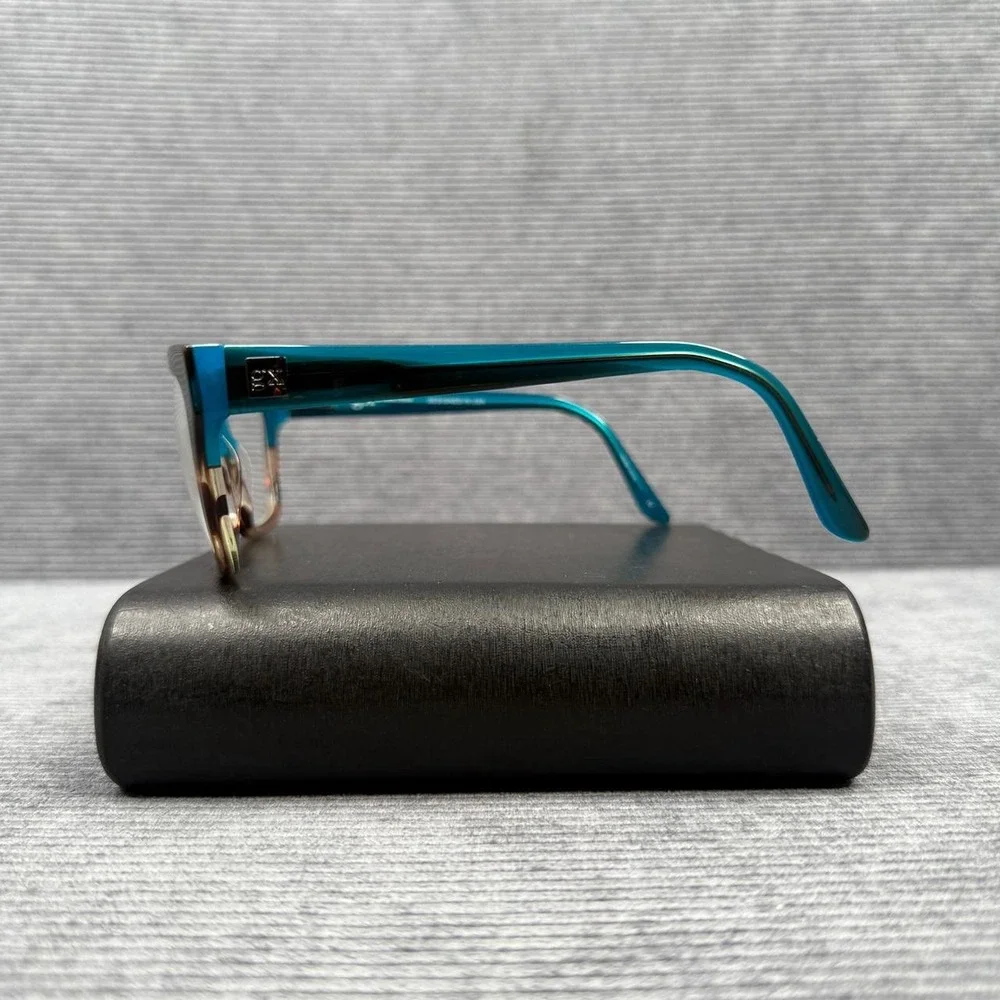 vTEA Teal Brown Square Eyeglass Frames‎ 53-17-140